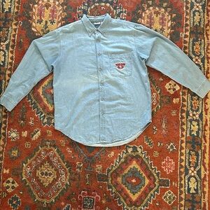 Light Blue Denim Button-Up Shirt